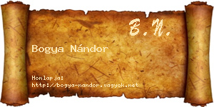 Bogya Nándor névjegykártya