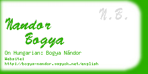 nandor bogya business card